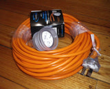 15metre 15amp Orange Extension Cable with 10Amp Plug & Socket - Part # CE1515