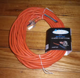 Round Orange 3Wire 15Amp Vacuum Mains Power Cord & Plug 15mtr - Part # CR1515