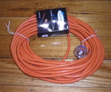 Round Orange 3Wire 15Amp Vacuum Mains Power Cord & Plug 15mtr - Part # CR1515