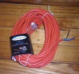 Round Orange 3Wire 15Amp Vacuum Mains Power Cord & Plug 20mtr - Part # CR2015