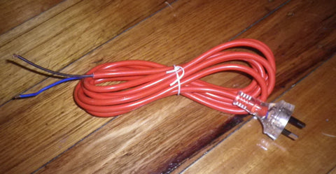Mains Power Lead - Orange 2wire 3metre Mains Plug to Bare Wires - Part # CR310-2