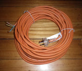 Rubber Round Orange 3Wire Vacuum Mains Power Cord & Plug 20mtr - Part # CRR2010-3