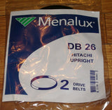 Hitachi Upright Vacuum Cleaner Agitator Belts (Pkt 2) - Menalux Part No. DB26
