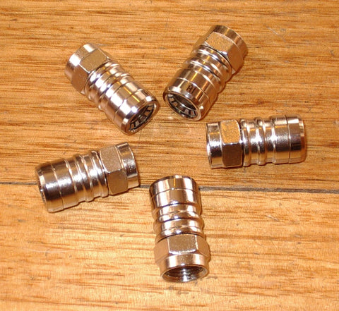Metal Push-On F-Connectors for RG6 Quad  Coaxial Cable (Qty 5) - Part # FC7008C5