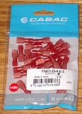 Red Insulated 415Volt Female 4.8mm Spade Terminals (Pkt 25) # FIQC1.25-4.8-.5-25