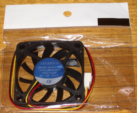 60mm X 10mm 12Volt Computer Case, Power Supply Cooling Fan - Part # FAN6010C12HH
