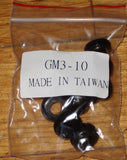 Rubber Grommets with 6.3mm Hole to suit 9.5mm Panel Hole (Pkt 10)  Part # GM3-10