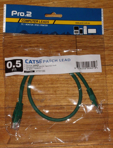 Computer Lead - CAT5E RJ45 to RJ45 Network 0.5metre Green - Part # LC7138G