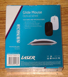 Glide White 3 Button USB Optical Computer Mouse with Scroll - Part # MOU213WH