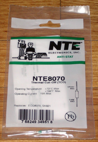 72degreeC 15amp Microtemp Thermal Fuse - Part # NTE8070