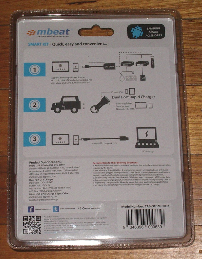 Galaxy Smartphone & Android Tablet Smart OTG Kit - # OTGMICROBK ...