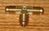 Brass 1/4" SAE Flare T-Union With Flare Nuts - Part # RF710 + 3 x RF388