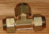 Brass 3/8" SAE Flare T-Union With Flare Nuts - Part # RF711KIT