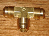 Brass 1/2" SAE Flare T-Union With Flare Nuts - Part # RF712KIT