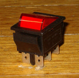 15Amp Red Illuminated DPDT Rocker Switch - Part # SK0982
