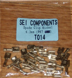 Nickel Silver 6.4mm Female Spade Terminals for Stoves (Pkt 25) - Part # T014-25