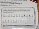 Universal USB 2.0 Adaptor Lead Kit for Use with iPod, iPhone & iPad - # USBKIT6