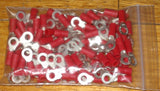 Red Insulated 4.3mm Ring Crimp Terminals (Pkt 100) - Part # TM10081-100