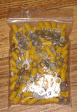 Yellow Insulated 6.4mm Ring Crimp Terminals (Pkt 100) - Part # TM10123-100