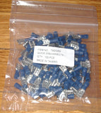 Blue Insulated Female 6.4mm Spade Terminals (Pkt 100) - Part # TM20252-100