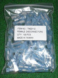 Blue Insulated Female 2.8mm Spade Terminals (Pkt 100) - Part # TM22112-100