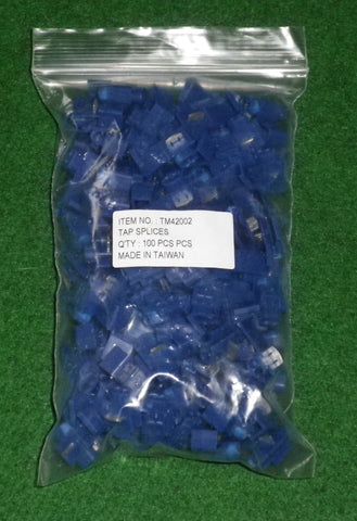 Blue Insulated Tap Splice Terminals (Pkt 100) - Part # TM42002-100