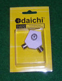 DaiChi 2Way Plug-in PAL Type Coax TV Antenna Splitter - Part # TVS7C