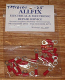 Red Insulated 5.3mm Ring Crimp Terminals (Pkt 25) - Part # TM10101-25