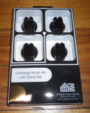 Handy Gas or Electric Stove Black Control Knob Kit (Pkt 4) - Part No. UK-35B4
