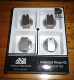 Handy Gas or Electric Stove Silver Control Knob Kit (Pkt 4) - Part No. UK-40S4