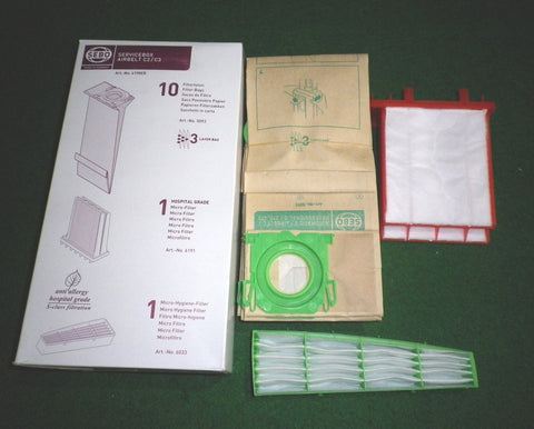 Kleenmaid Sebo Vacuum Cleaner Bags 10 & 2 Filters VC310 VC320 - Part # VC6198ER