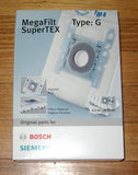 Bosch MegaFilt SuperTex High Filtration Vacuum Cleaner Bags - Part No. VZ41AFG