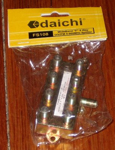 Dai-ichi 8Way F-Connector Type Coax TV Antenna Splitter - Part # FS108