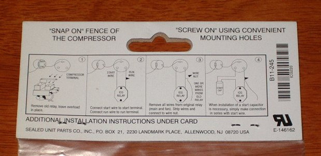 Supco Universal Fridge Solid State Start Relay 1/12HP - 1/2HP - Part ...