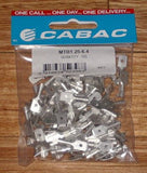 Uninsulated Male 6.4mm Spade Terminals (Pkt 100) - Part # MTB1.25-6.4-100