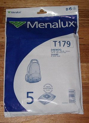 Daewoo, Sharp Vacuum Cleaner Bags - Part No. T179