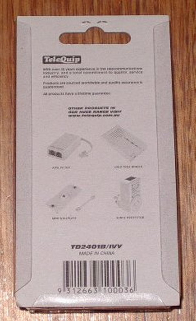 Standard Telephone Socket Double Adaptor Part TD2401 Allfix
