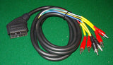 AV Lead - Scart Plug to 6 X RCA Plugs - Part No. VC24